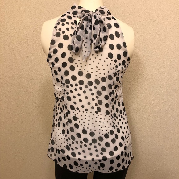 BCX Ruffle front polka dot halter top S - Picture 4 of 8